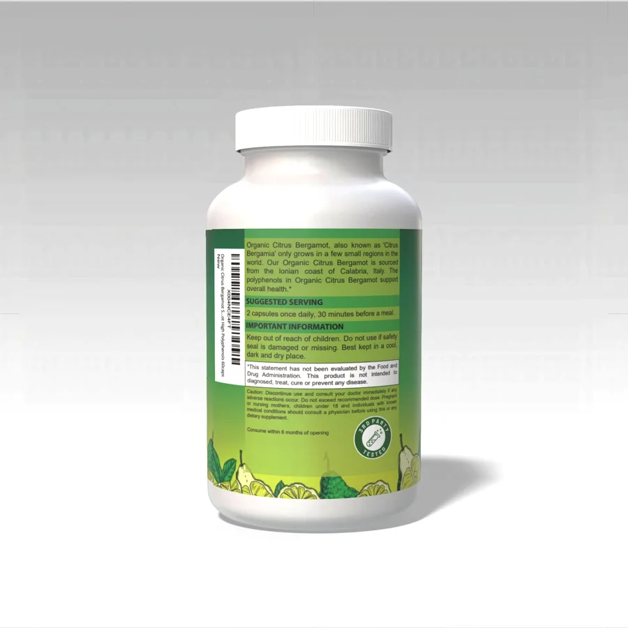 Back label with suggested serving and important information